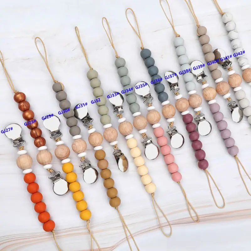 

1 Pc Silicone Bead Pacifier Clip Chain for Baby Teething Soother Chew Toy Dummy Clips