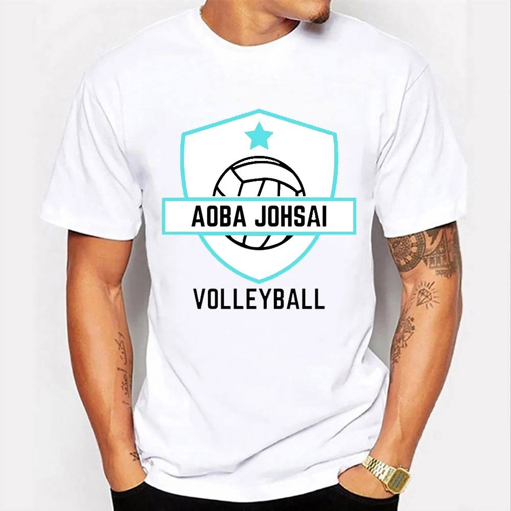

Футболка Haikyuu мужская с коротким рукавом, топ с круглым вырезом, оверсайз, для Волейбольного клуба, старшей школы, Aoba Johsai, на лето