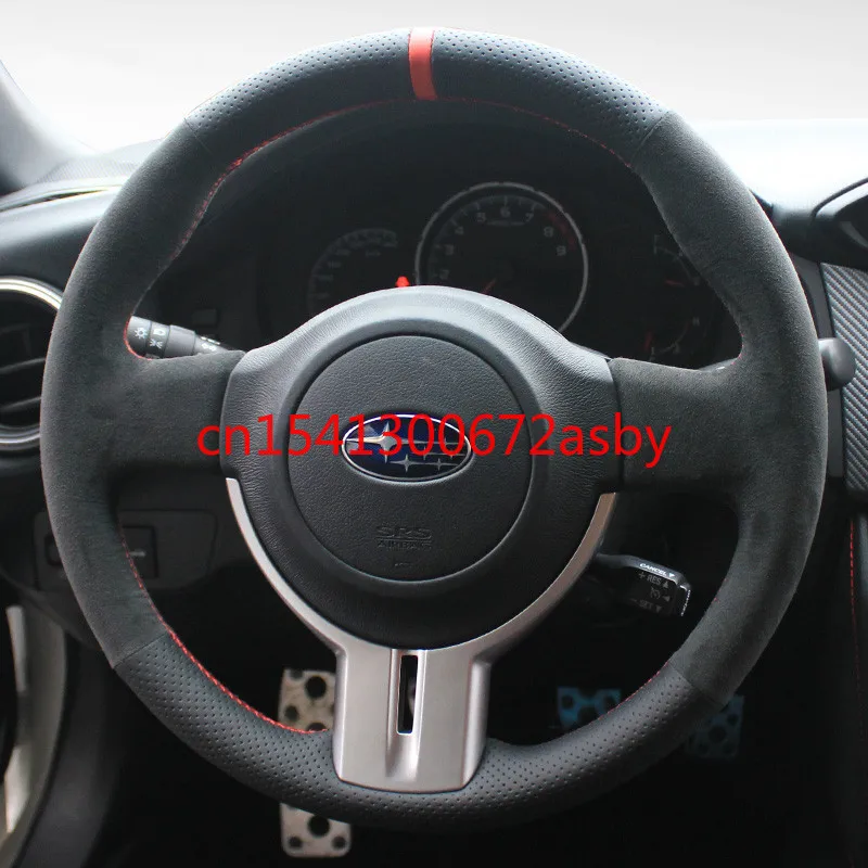 

For Subaru brz new Forester Outback xv Legacy DIY all-inclusive black suede leather car interior special steering wheel cover