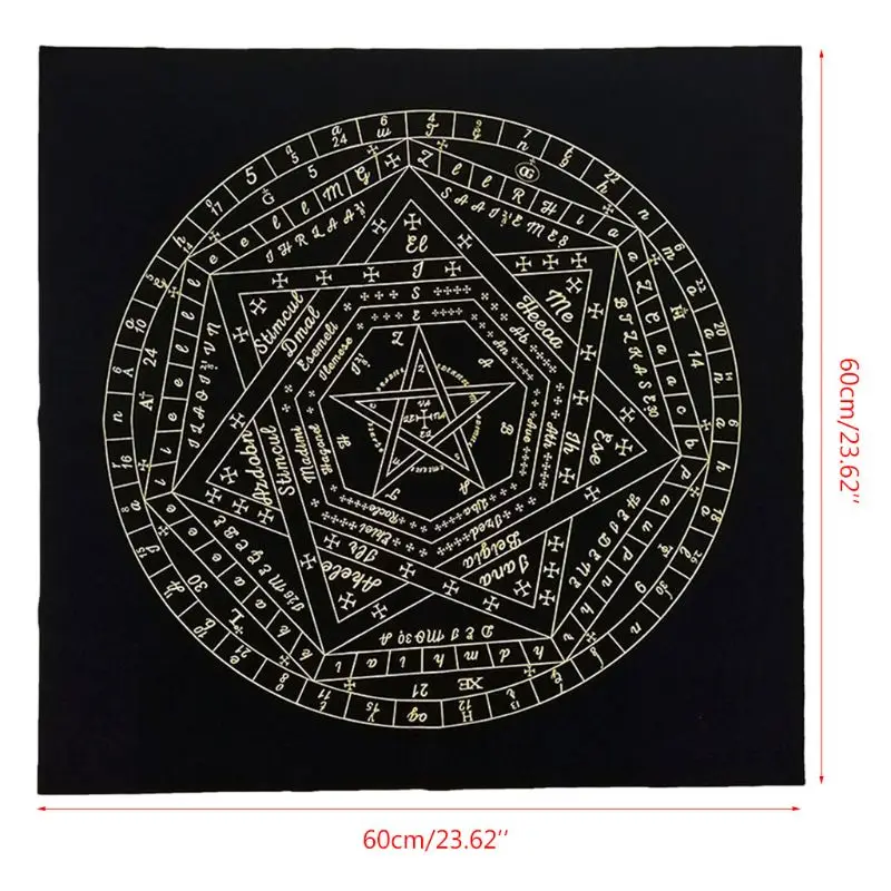 

Tarot Card Tablecloth Sigils of Elohim Mysterious Pattern Astrology Divination Altar Velvet Cloth Board Game Tarot Card Mat