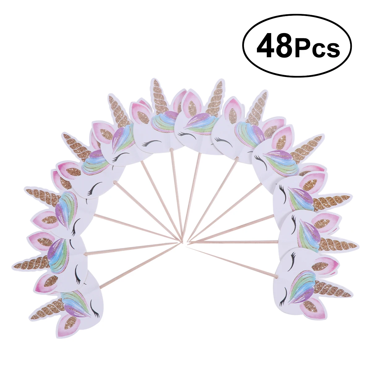 48 шт. топперы для торта в виде единорога|Товары украшения тортов| |