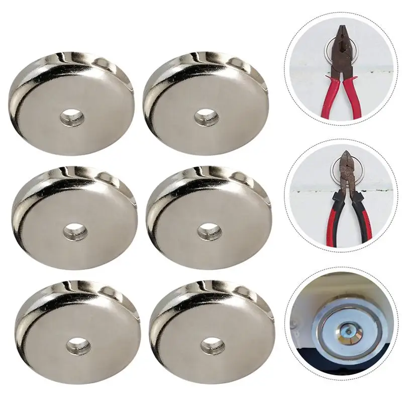 

6pcs Durable Useful Practical Iron Stone Magnet Round Magnet for Garage Classroom