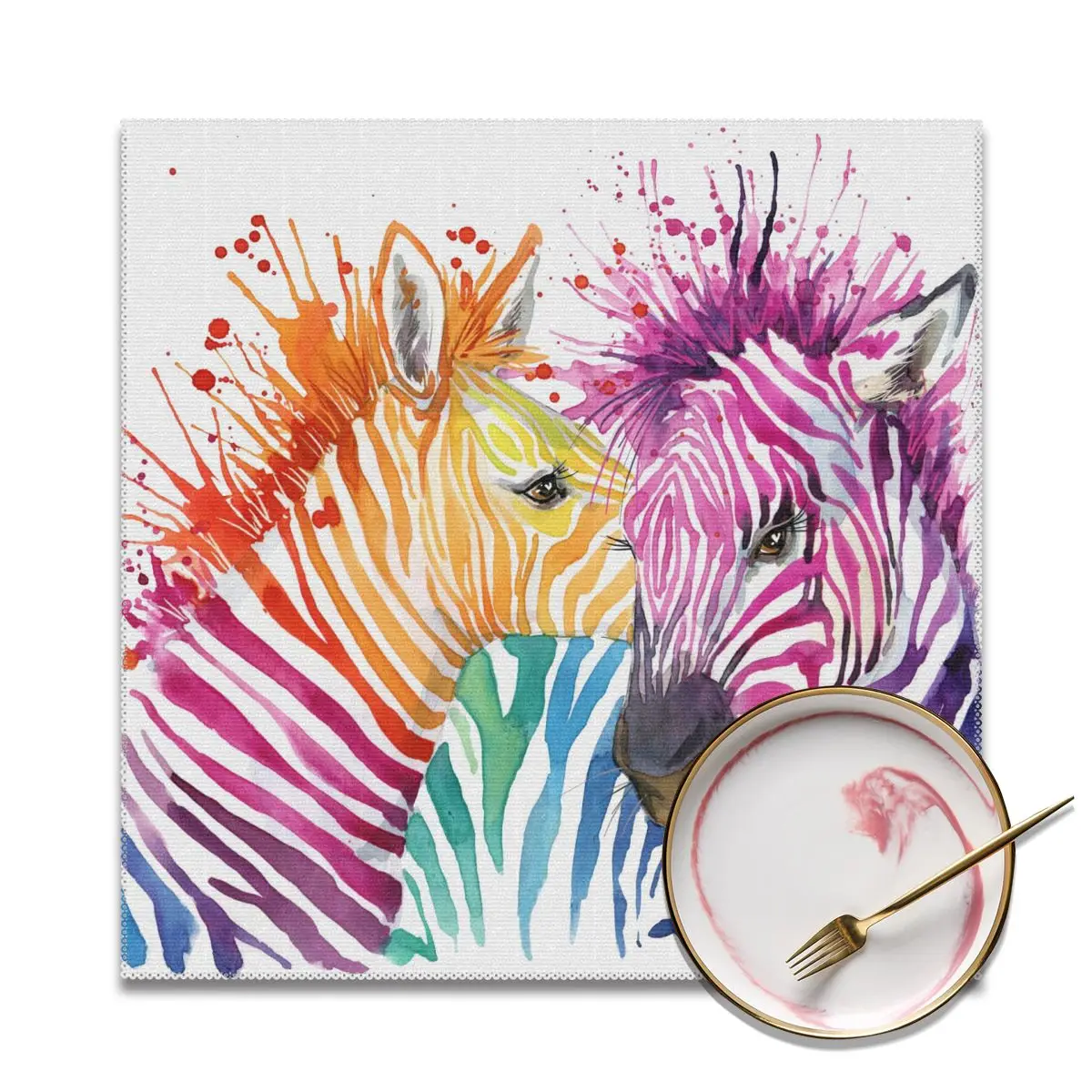 

Симпатичные акварельные полосатые полимерные коврики, коврики для обеденного стола, подставки, чашки, коврики для кухни, 4 упаковки, подстав...