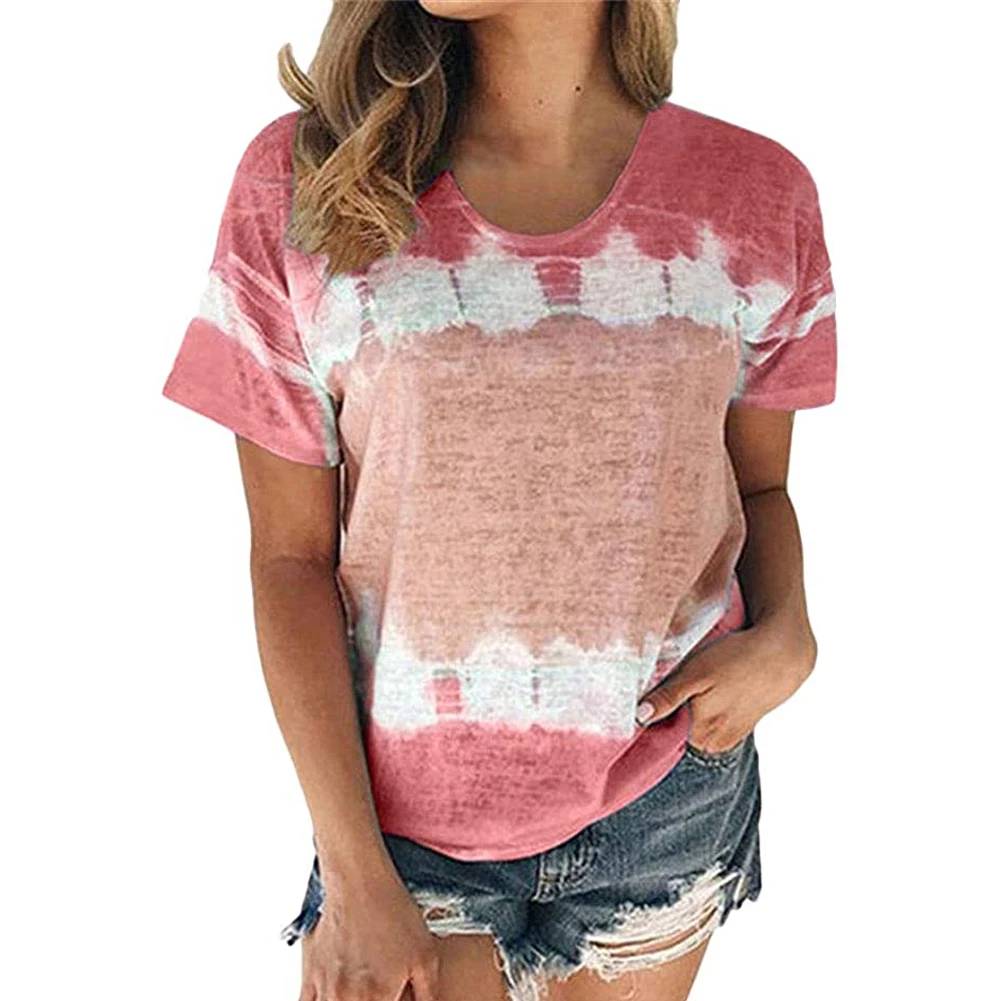 

Футболка женская повседневная с коротким рукавом и круглым вырезом