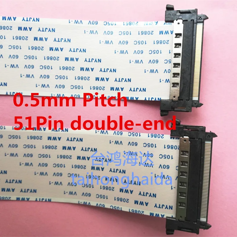 51Pin Кабель FFC FPC 0. 5mmpitch1080p 4k HD TV Гибкий плоский кабель длина 600 мм двухсторонний 4K ЖК