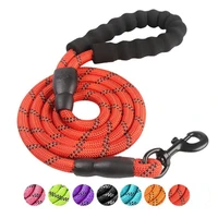 nylon reflective dog leash outdoor running training strong traction rope for puppy medium big pet durable round rope 1 5m 7color