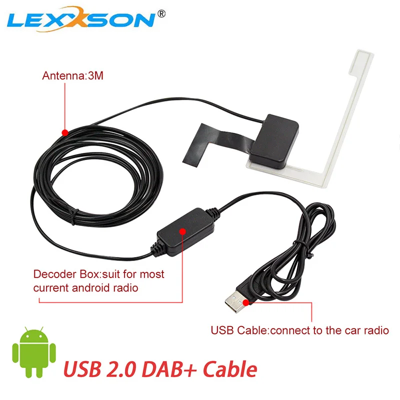 Европа Универсальный USB кабель dab + Антенна dongle для Автомобильный dvd плеер android