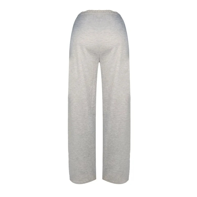 

New Casual Fitting Soft Ripped Trousers Pants for Jogging Sports Fitnes Women Casual Hole Sweatpants Solid Color Waist Drawstr