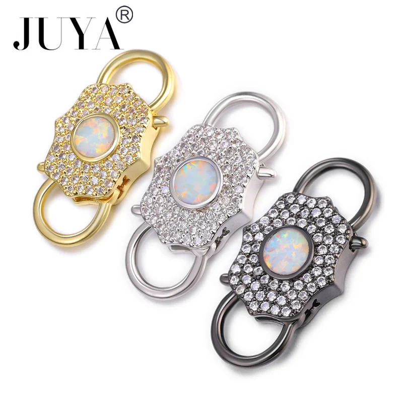 

JUYA 2021 Newest DIY Claw Spiral Clasps For Bracelets Making Cubic Zirconia Charm Hooks Connectors DIY Handmade Jewelry Findings