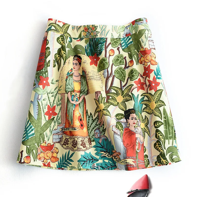 Женская мини юбка с принтом персонажа Милая Короткая трапециевидная для отдыха