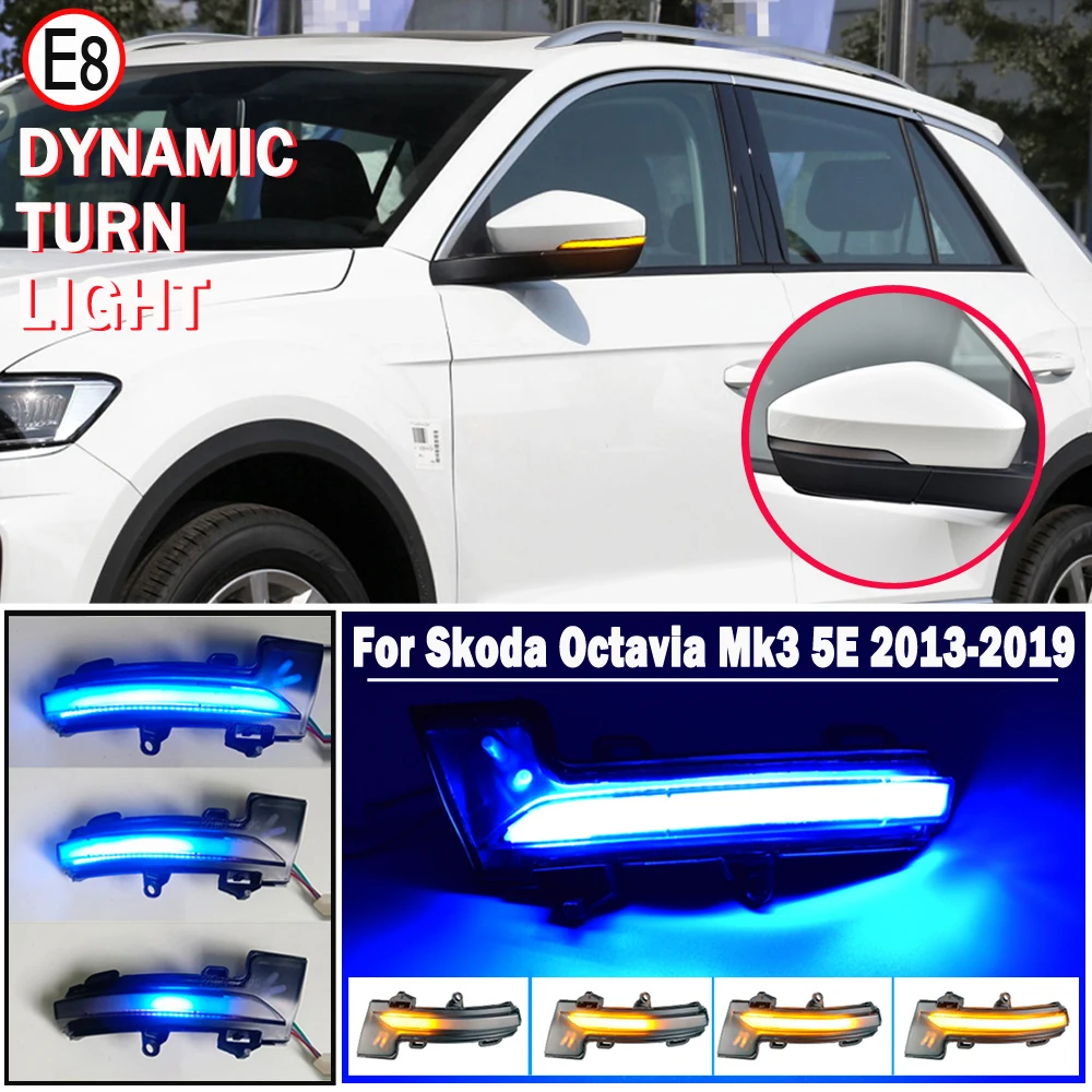 

Dynamic LED Turn Signal Blinker Light For Skoda Octavia Mk3 A7 5E 2013 2014 2015 2017 2018 2019 For VW T-roc T-cross