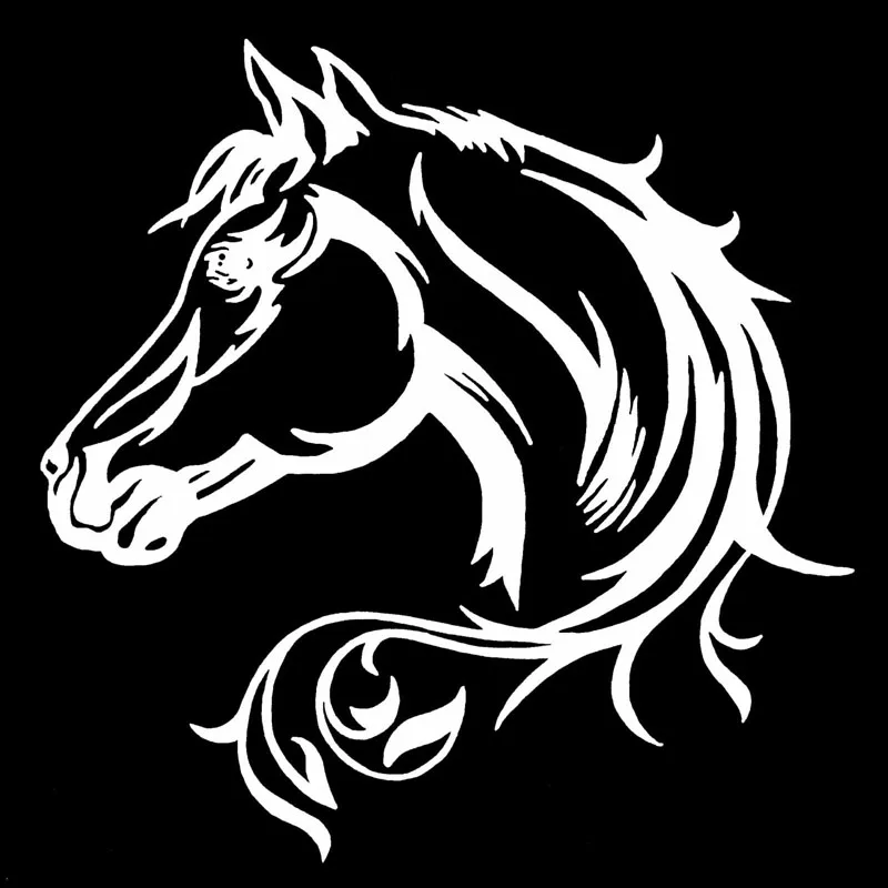 

Car Sticker Horse Head Beautiful Animal Design PVC Car Body Decorative Appliquet Black/silver 20*20CM