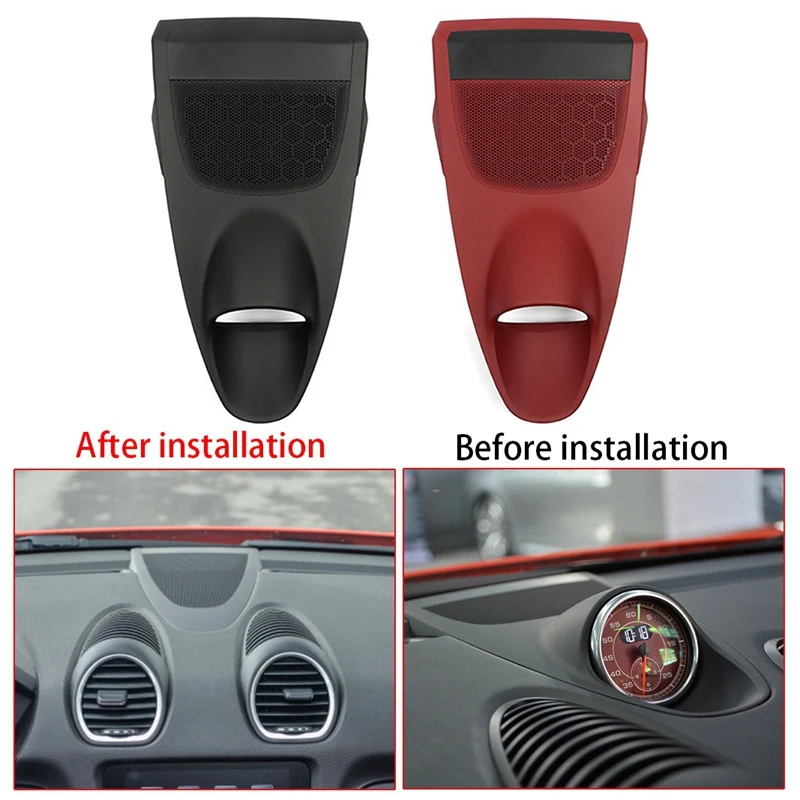 

Car Dashboard Center Clock Stopwatch Compass Cover Panel Kit For-Porsche 718 2016-2020
