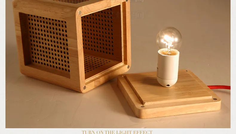 Современная настольная лампа деревянная книга ночник E27 база светодиодная в