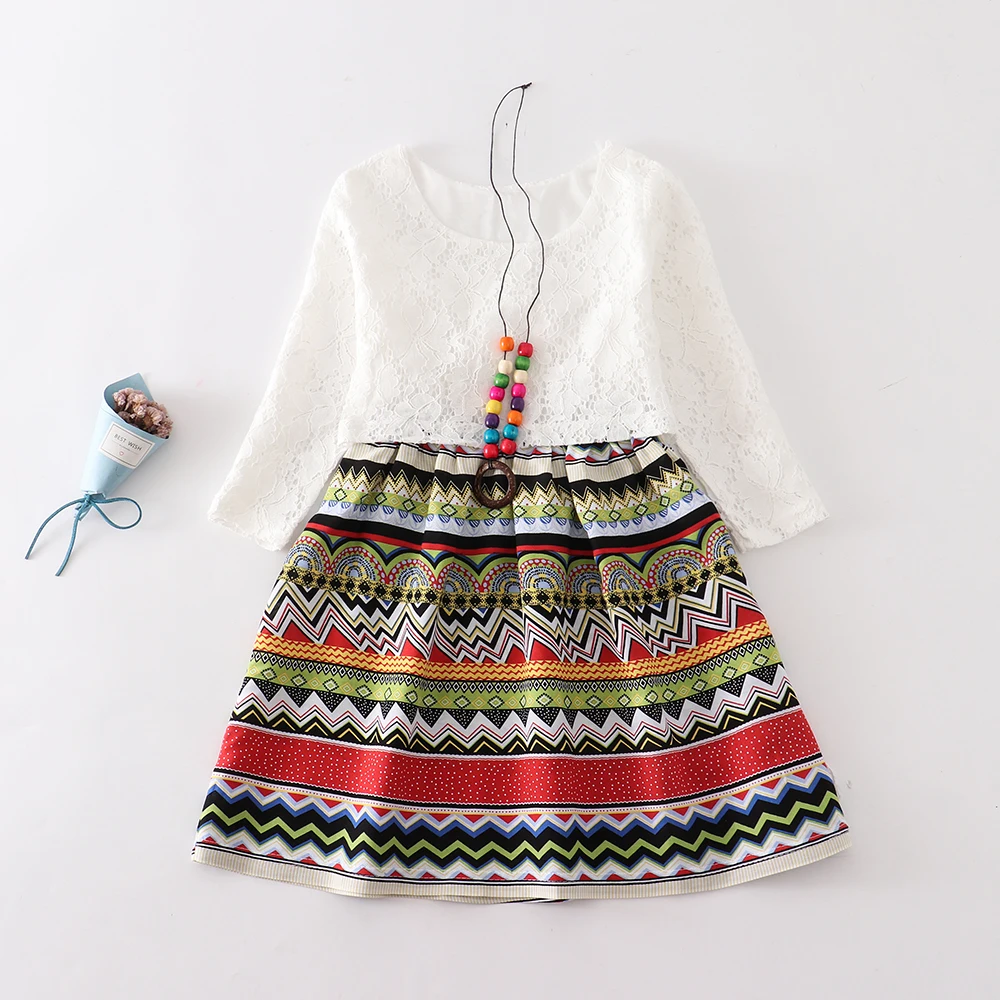 Платье для девочек-подростков 2019 кружевное платье в богемном стиле Стиль