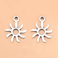 50pcslot open sun flower silver color charms pendants for bracelet necklace jewelry making accessories