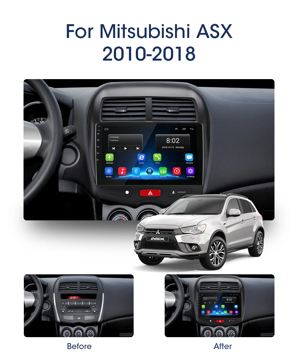 2G+ 32G Android автомобильный радио мультимедиа Navi плеер 2 din dvd для Mitsubishi ASX 2010- CITROEN C4 peugeot 4008 gps навигация
