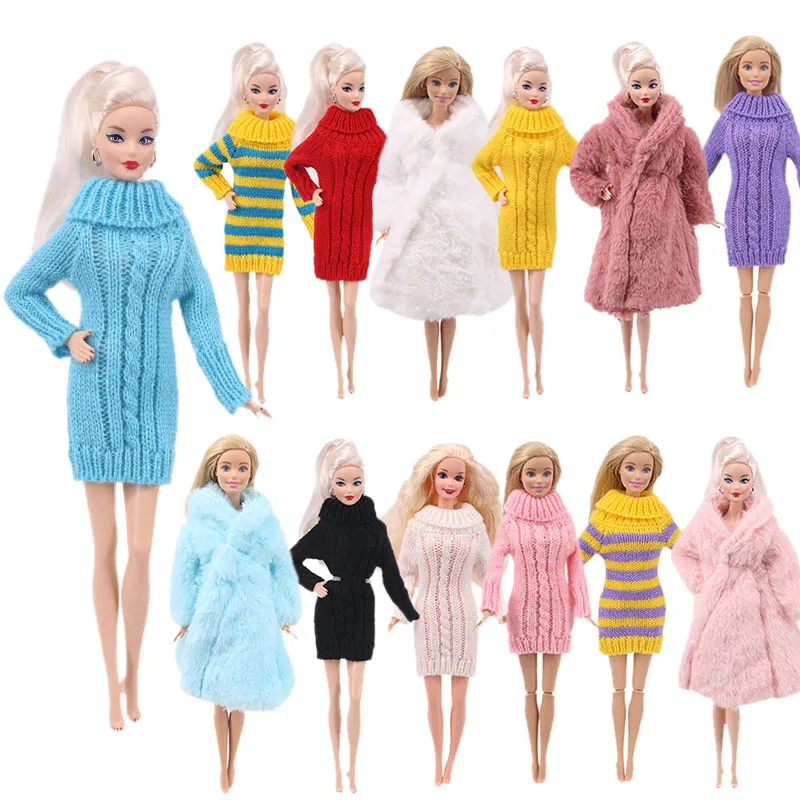 1 комплект одежда для Барби в полоску однотонный вязаный Мини свитер пижама халат