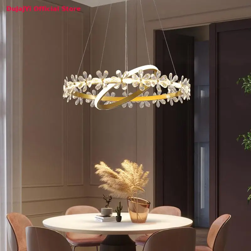 Luz de cristal de lujo de iluminación LED de araña Nordic habitación interior lámparas para dormitorio estudio comedor candelabro de habitación