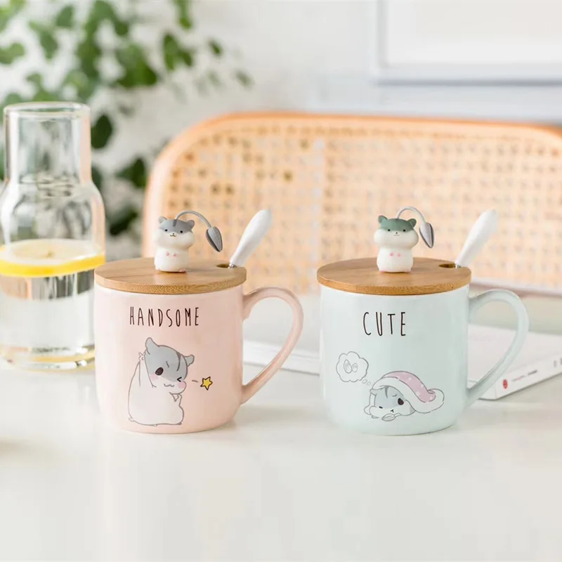 350 мл креативная керамическая кружка для хомяка милый мультяшный хомяк молочная