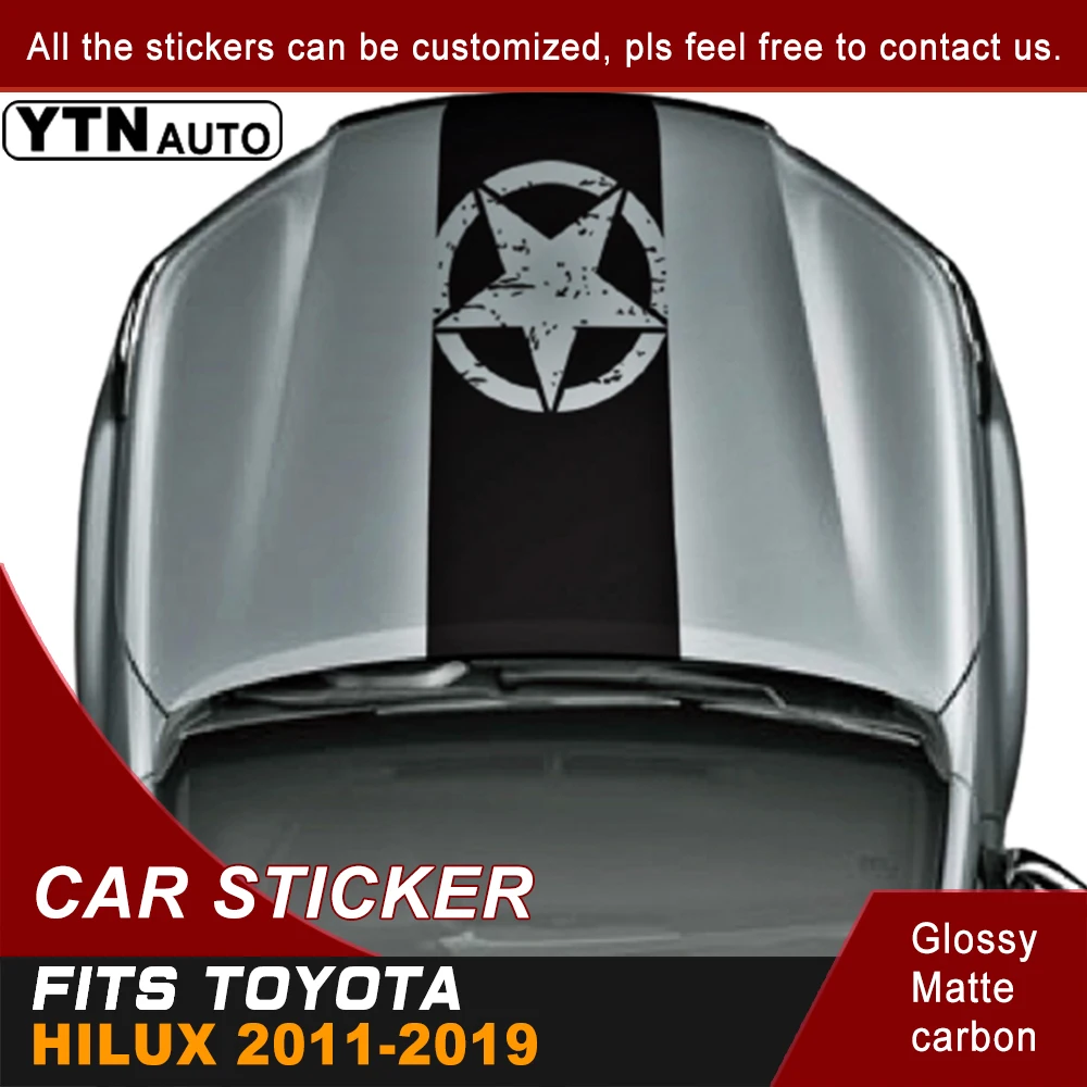 

1Piece Band Brothers Emblem Star Five-pointed decal hood graphic vinyl car sticker for toyota hilux revo vigo 2011-2019