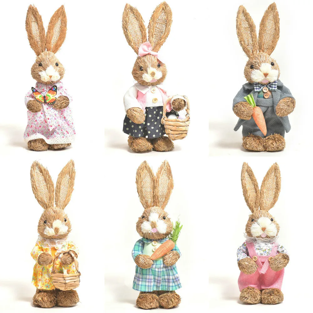 

35cm Easter Decoration Simulation Easter Cute Rabbit Ornament Home Festival Party Window Decorations Photography Props 2021