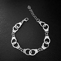 women vintage silver plated charms police handcuffs bracelet bangle fashion jewelry diy couple accessories girls gifts