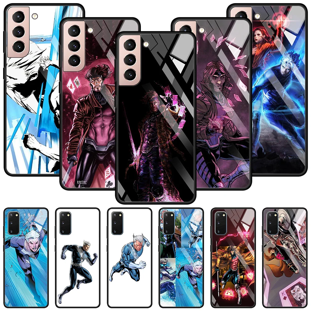 

Phone Case For Samsung Galaxy S20 S21 FE Ultra S10 Lite S9 S8 Plus S10e Tempered Glass Fitted Cover Quicksilver Marvel Comics