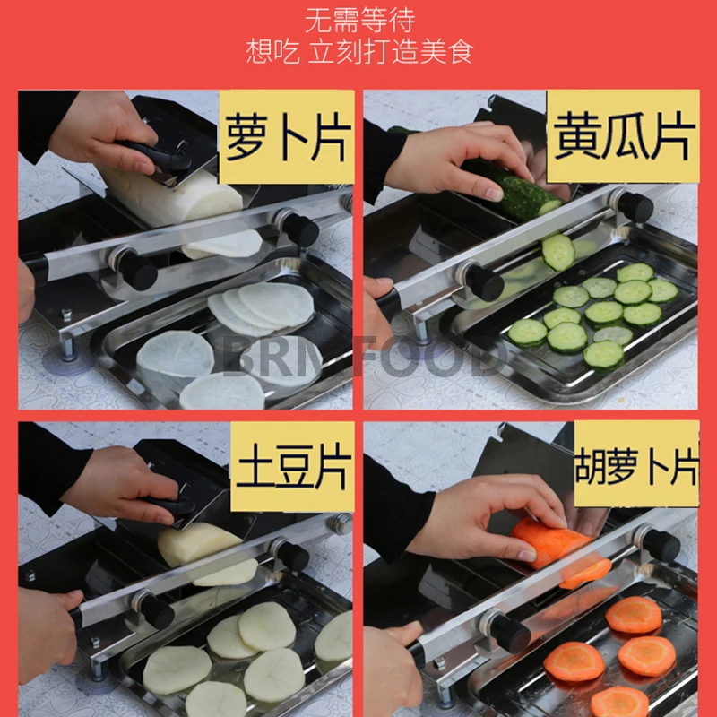 Meat Slicing Machine Alloy Stainless Steel Household Manual Thickness Adjustable and Vegetables Slicer Gadget |