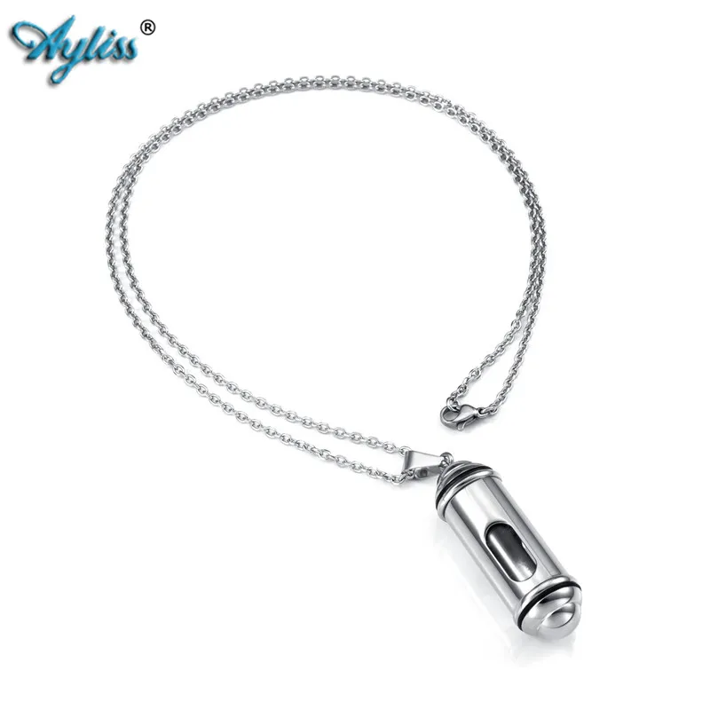 Ayliss ожерелье с подвеской из нержавеющей стали стеклянная трубка открывающаяся