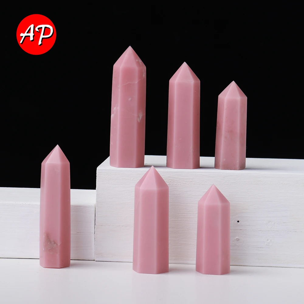 5-8 см натуральный розовый Опаловая точка с украшением в виде кристаллов башня