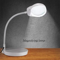 magnifying glass lamp with flexible metal tube for elderly reading and hobbies