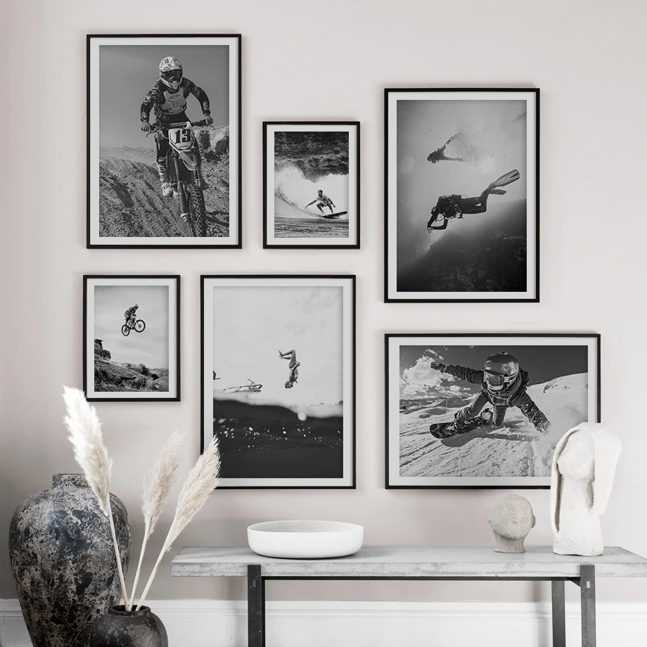 

Surfing Skiing Limit cycle Nordic Poster And Print Wall Art Canvas Painting Wall Picture For Living Room Scandinavian Home Decor