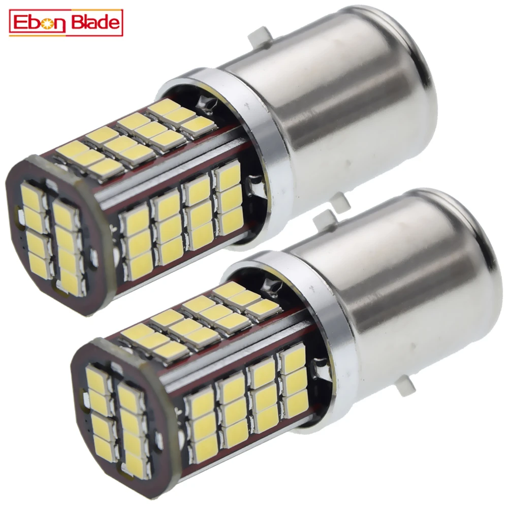 Пара светодиодный фары мотоцикла 2835 56SMD BA20S Авто ATV Скутер мопед головной