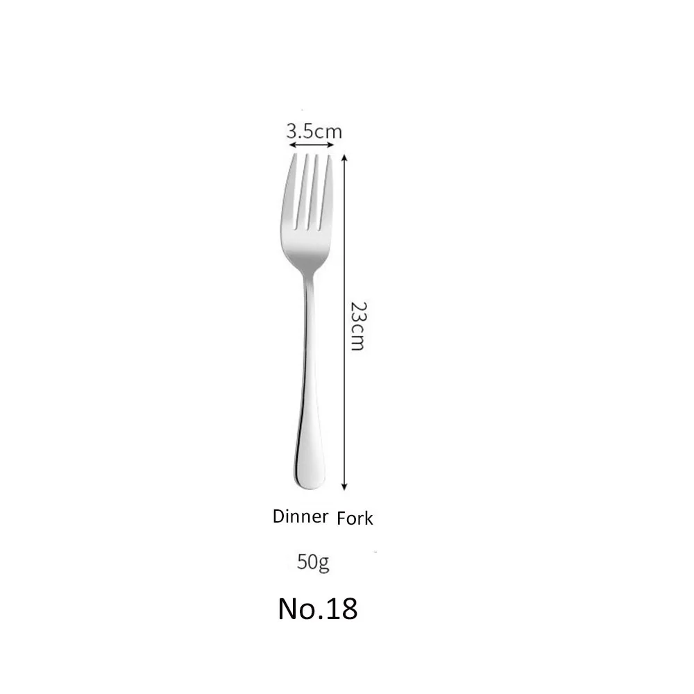 No.18 Dinner Knife Столовые приборы набор столовых приборов класса люкс из нержавеющей стали столовая вилка и нож столовая ложка столовая посуда набор услуг западные столовые инструменты 1 шт - Цвет: No.18 Dinner Knife