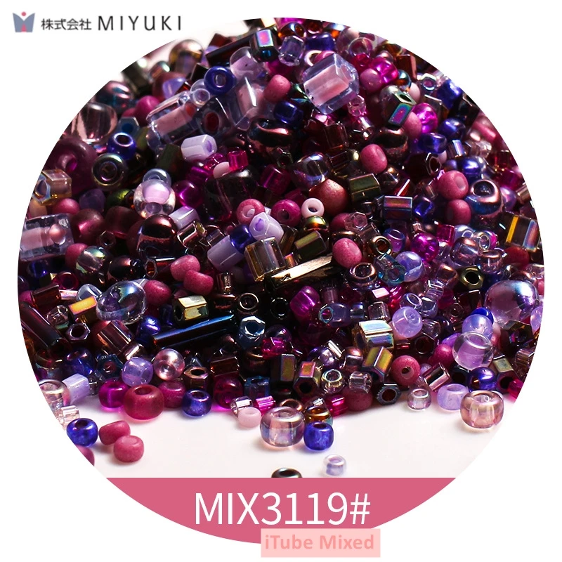 Wholesale 100g Mixed Miyuki Glass Beads Bugles Tubes 11 Colors Japan Glass Spacer Seed Beads for DIY Craft Clothing Accessories