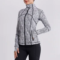 thin long sleeved zipper sports jacket female with finger cots sports long sleeved female yoga wear fitness jacket running top