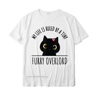 my life is ruled by a tiny furry overlord funny cat t shirt printed on cotton men tops t shirt custom fashion top t shirts