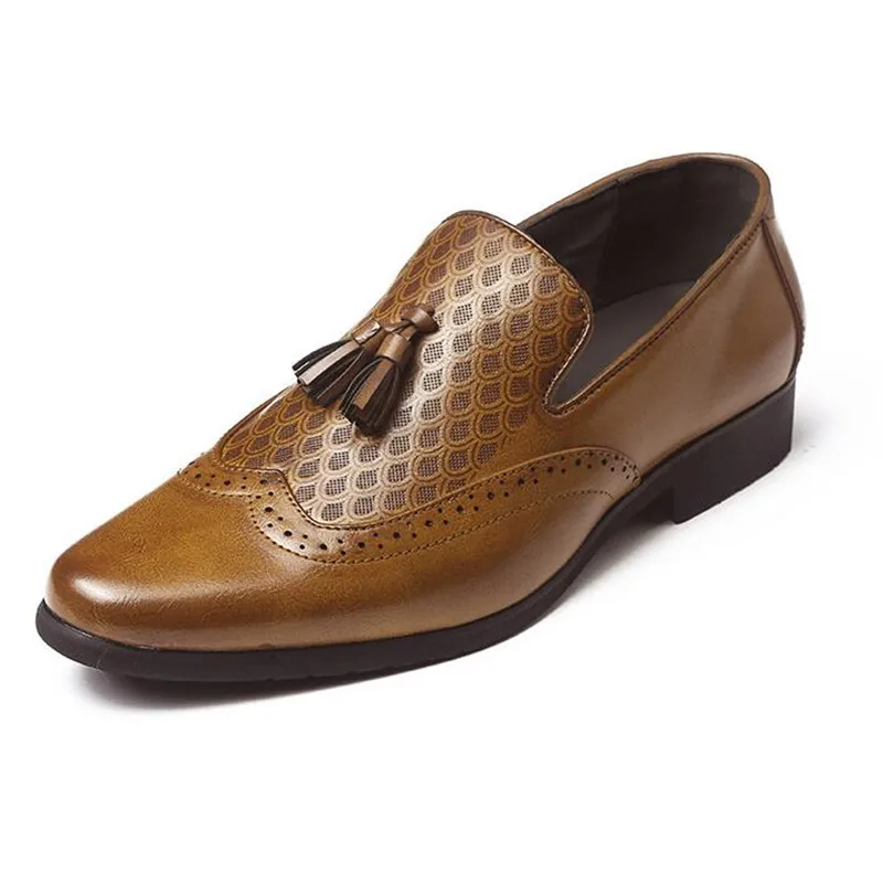 High Quality New Men Tassel Loafers PU Leather Shoes Elegant Dress Shoe Simple Slip On Man Casual Footwear Moccasins shoes | Обувь