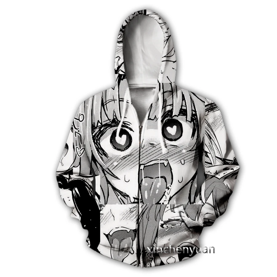 Новые мужские/женские толстовки xinchenyuan с 3D принтом аниме Ahegao повседневные на