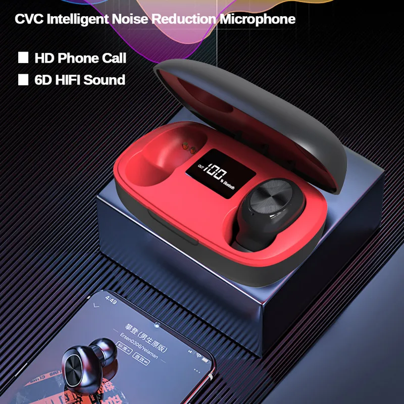 TWS Bluetooth 5 0 беспроводные наушники Hi Fi стерео спортивные для бега сенсорное