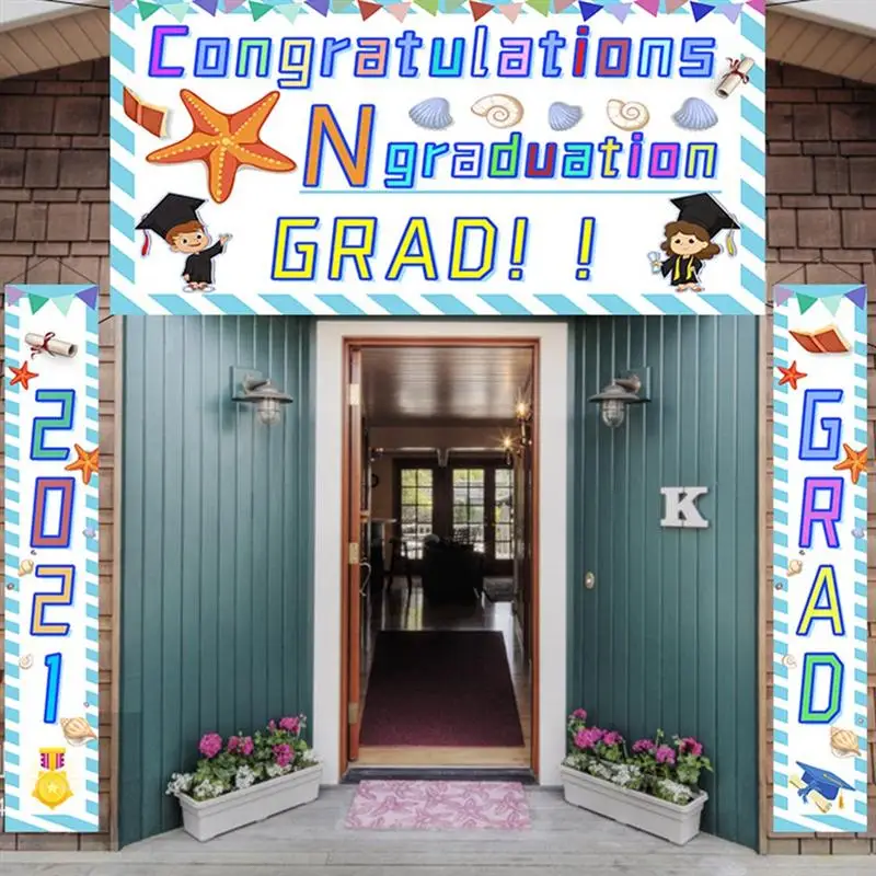 

1 Set Graduation Banner Couplet Set Graduate Party Decor Hanging Accessories
