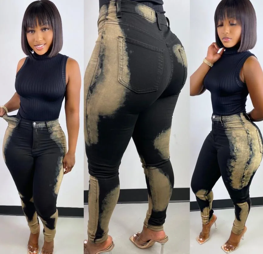 

Casual Women Jeans Pants Skinny Print Fitness High Waist Streetwear Winter Jeans Long Pants For Women Outfit