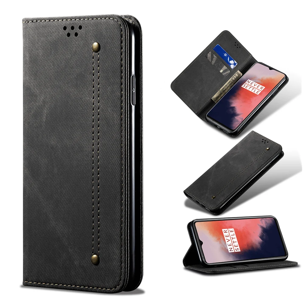 Для OnePlus 7T Pro чехол Ретро Кожаный Бумажник Защитный откидной Чехол подставка для