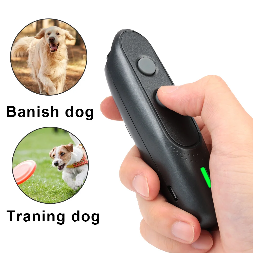 

Dog Repeller 3 in 1 Anti Barking Stop Barking Dog Training Control Device USB Charging Pet Supplies LED Ultrasonic