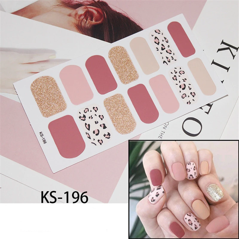14 наконечников/лист полная накладка на ногти наклейки полоски простые украшения
