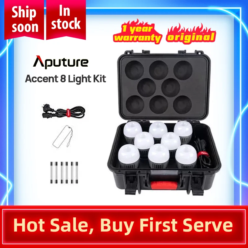 

Aputure ACCENT B7C светильник повый комплект с зарядным боксом 7 Вт RGBWW светодиодная умная лампа 2000K-10000K полноцветная умная лампа для фотосъемки жива...