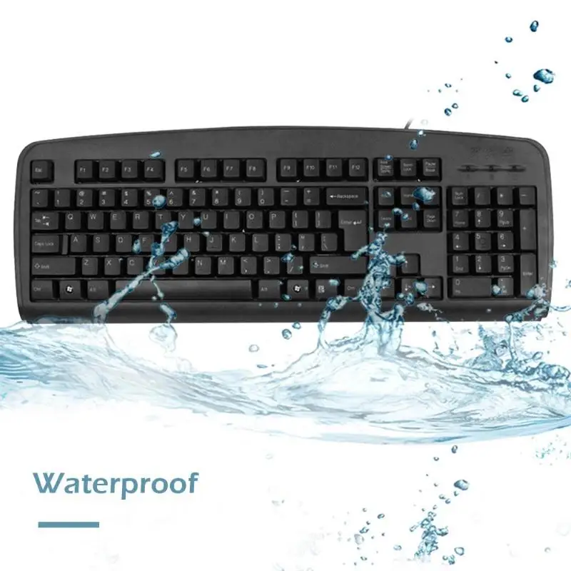 A4TECH KB-8U Портативный прочный 104 ключ USB Проводная Водонепроницаемая игровая клавиатура для компьютера офиса Windows XP/Vista/7