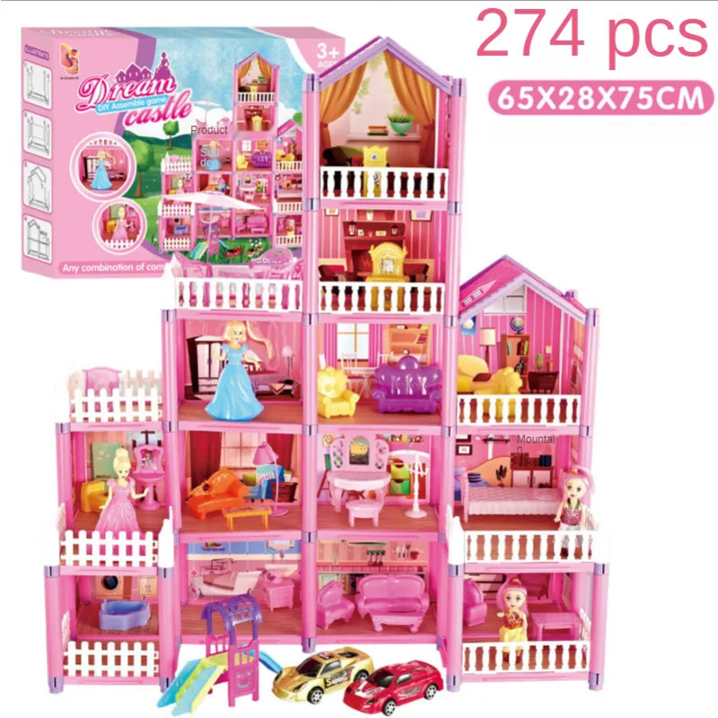diy house toy dollhouse villa collocation home houses surprise dollhouse furniture kit animal family toys set children gift free global shipping