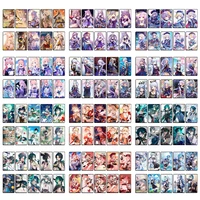 10pcsset anime genshin impact character card stickers photocard crystal matte lomo cards postcard for fans gift collection